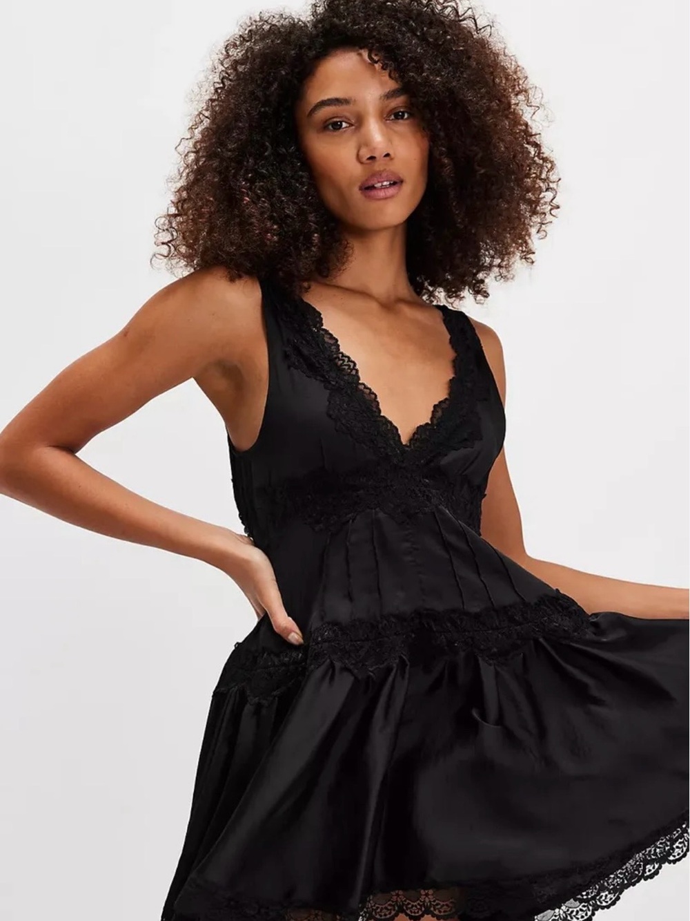 Free People Intimately In This Groove Mini Slip Dress NWT